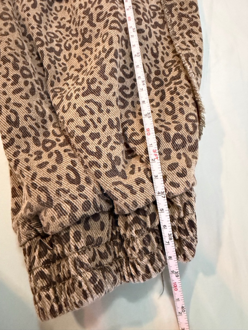 POL Green Leopard Print Jogger Pants with Crochet Pockets - small NWOT - Picture 10 of 11